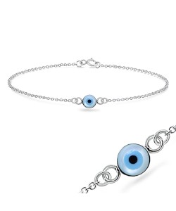 Evil Eye Round Shape Silver Bracelet BRS-201